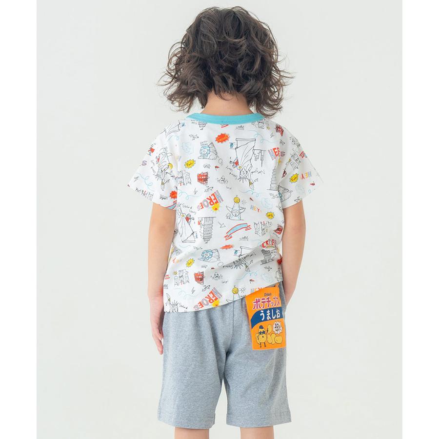 ディラッシュ DILASH 【お揃い可◎・綿100%】世界を旅する！手書き風イラスト総柄Tシャツ ( 90 100 110 120 130 140 ） | DILASH | 10