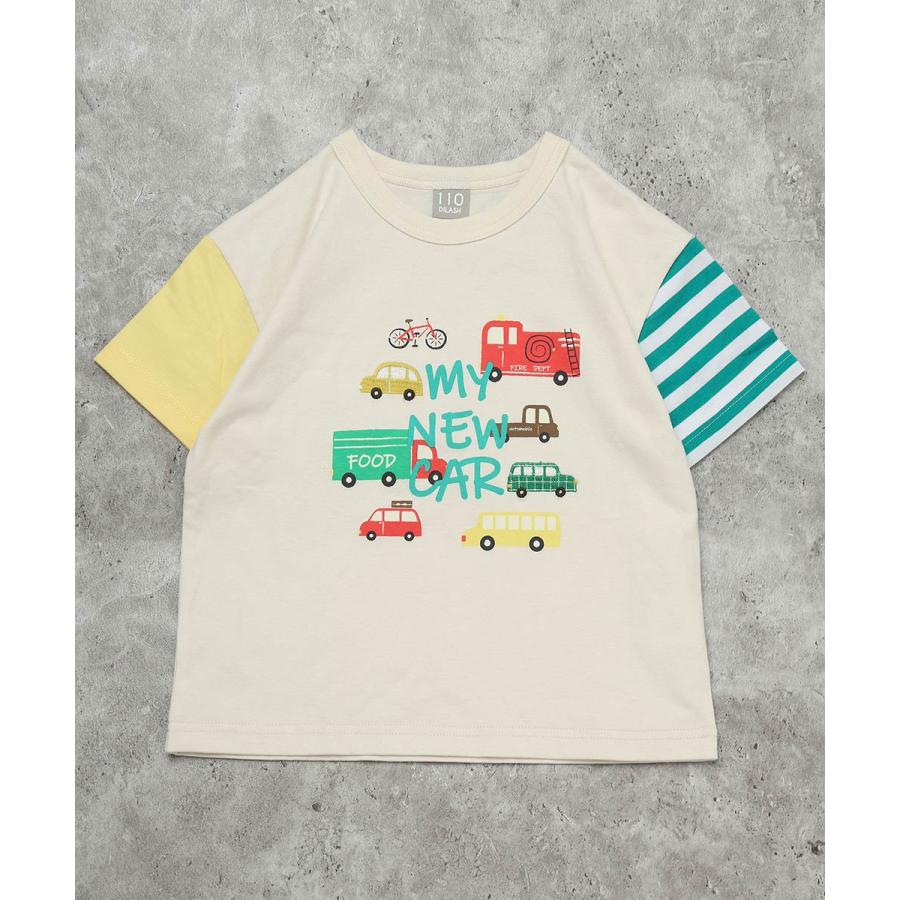 ディラッシュ DILASH 【綿100%】クレイジー袖 MY NEW CAR！乗り物グラフィックTシャツ ( 90 100 110 120 130 ） | DILASH | 01
