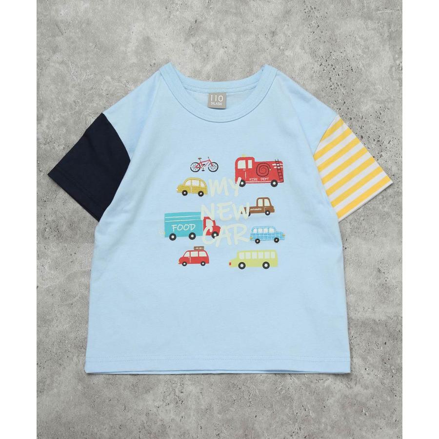 ディラッシュ DILASH 【綿100%】クレイジー袖 MY NEW CAR！乗り物グラフィックTシャツ ( 90 100 110 120 130 ） | DILASH | 02