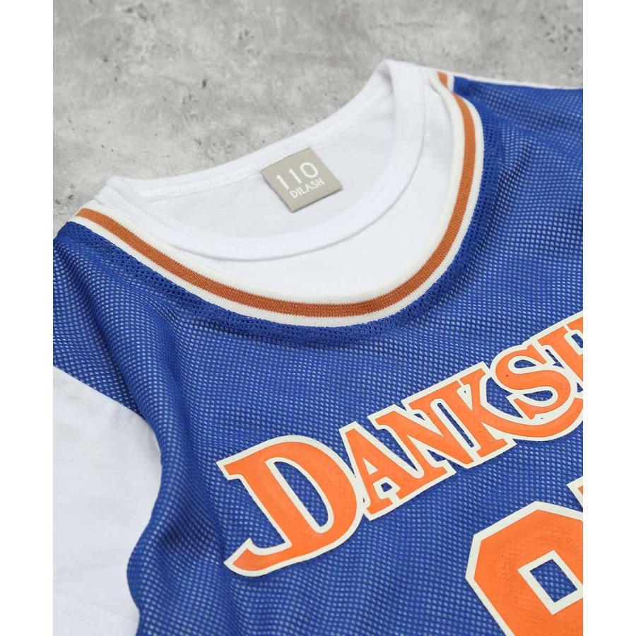 ディラッシュ DILASH 【スポーティーシリーズ】 メッシュバスケタンク レイヤード風半袖Tシャツ ( 100 110 120 130 140 ) | DILASH | 02