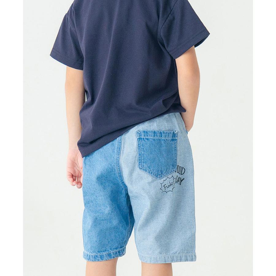 ●50％OFFセール●  ディラッシュ DILASH デニム切替え ハーフ パンツ 5分丈 ( 90 100 110 120 130 140 ） 子ども服 キッズ ジュニア アウトレット | DILASH | 12