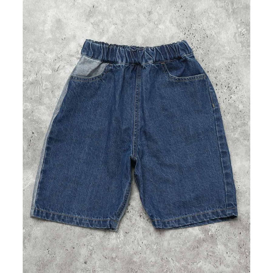 ●50％OFFセール●  ディラッシュ DILASH デニム切替え ハーフ パンツ 5分丈 ( 90 100 110 120 130 140 ） 子ども服 キッズ ジュニア アウトレット | DILASH | 01