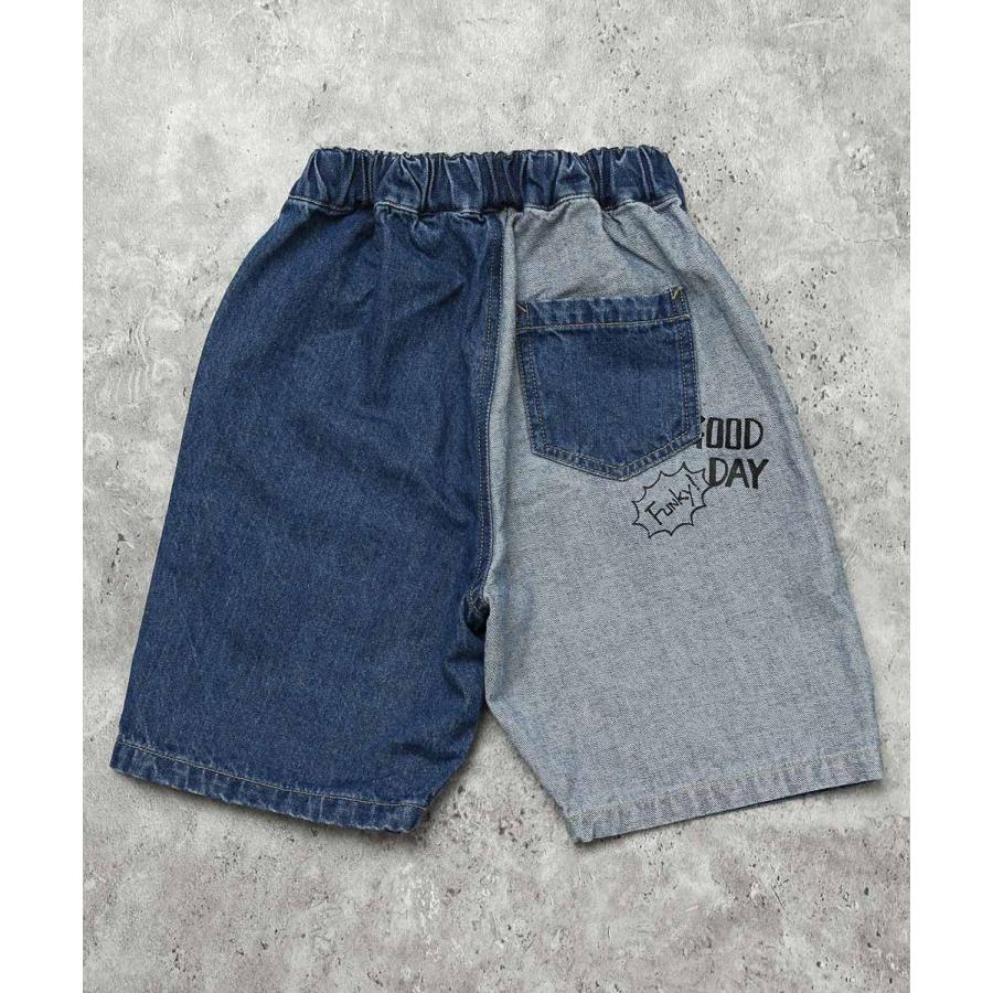 ●50％OFFセール●  ディラッシュ DILASH デニム切替え ハーフ パンツ 5分丈 ( 90 100 110 120 130 140 ） 子ども服 キッズ ジュニア アウトレット | DILASH | 02