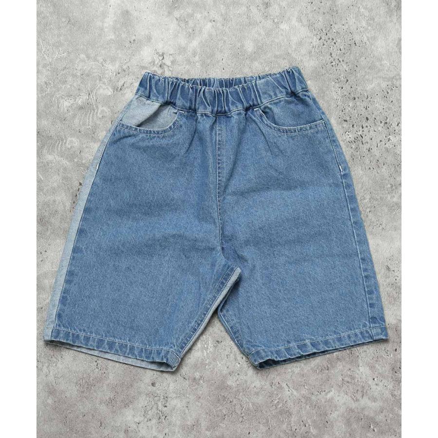 ●50％OFFセール●  ディラッシュ DILASH デニム切替え ハーフ パンツ 5分丈 ( 90 100 110 120 130 140 ） 子ども服 キッズ ジュニア アウトレット | DILASH | 03