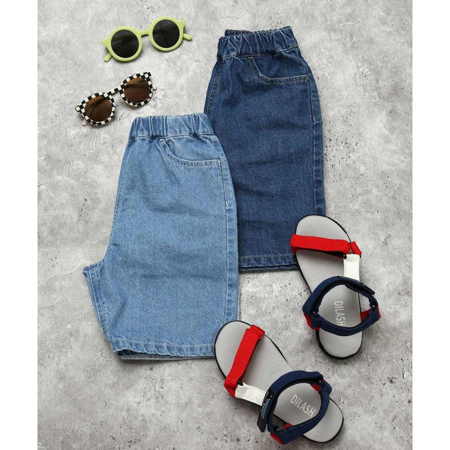 ●50％OFFセール●  ディラッシュ DILASH デニム切替え ハーフ パンツ 5分丈 ( 90 100 110 120 130 140 ） 子ども服 キッズ ジュニア アウトレット | DILASH | 08