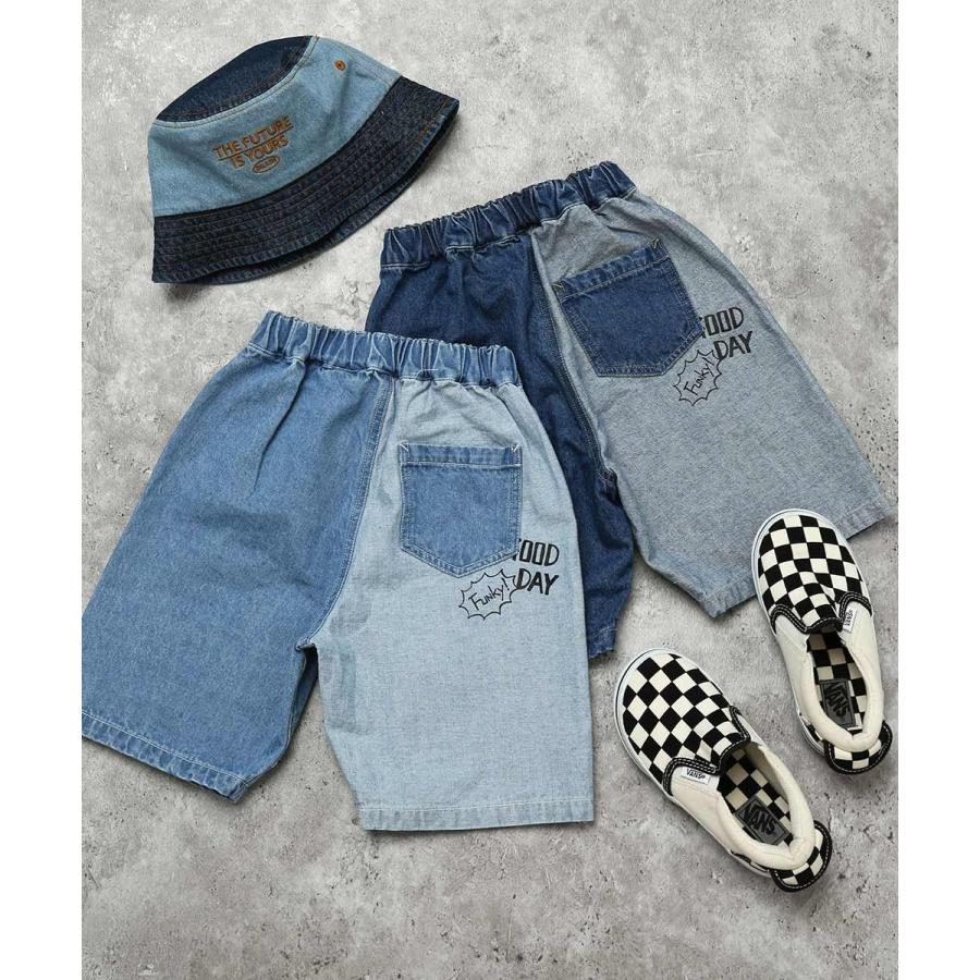 ●50％OFFセール●  ディラッシュ DILASH デニム切替え ハーフ パンツ 5分丈 ( 90 100 110 120 130 140 ） 子ども服 キッズ ジュニア アウトレット | DILASH | 09