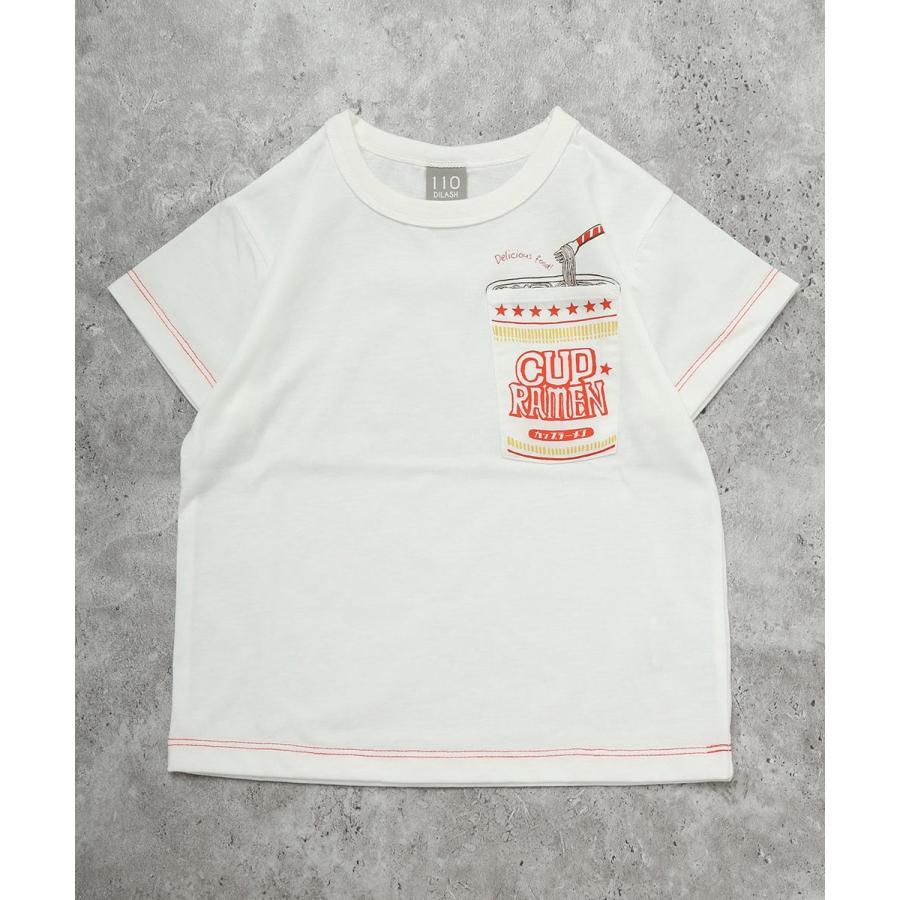 ●50％OFFセール●ディラッシュ DILASH 【胸ポケット】 カップラーメン半袖Tシャツ ( 90 100 110 120 130 ） 子ども服 キッズ ジュニア　アウトレット | DILASH | 01