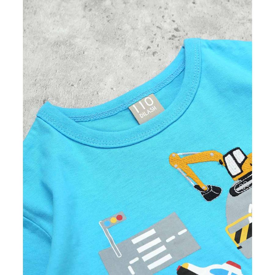 ●30％OFFセール●ディラッシュ DILASH 【綿100%】 働く車 道路プリント ナンバーTシャツ ( 90 100 110 120 130) 子ども服　アウトレット | DILASH | 04