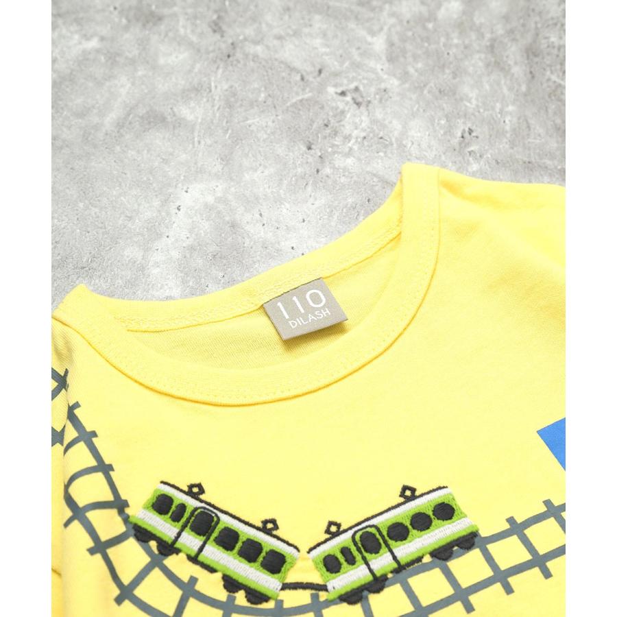ディラッシュ DILASH 【綿100％】 ぐるぐる線路の電車 Tシャツ ( 90 100 110 120 130 ） 半袖　子ども服 キッズ ジュニア | DILASH | 02