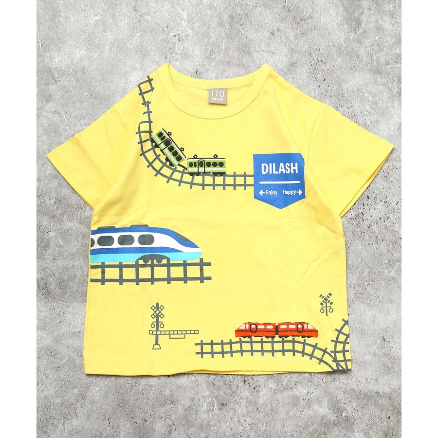 ●40％OFFセール●ディラッシュ DILASH 【綿100％】 ぐるぐる線路の電車 Tシャツ ( 90 100 110 120 130 ） 半袖　子ども服 キッズ ジュニア　アウトレット | DILASH | 03