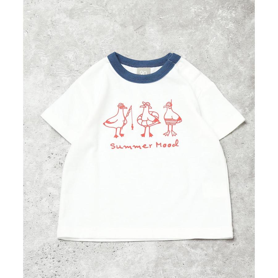 ディラッシュ DILASH リンガー カモメプリント 半袖Tシャツ ( 90 100 110 120 ) 子ども服 キッズ ジュニア 男の子 女の子 | DILASH | 01