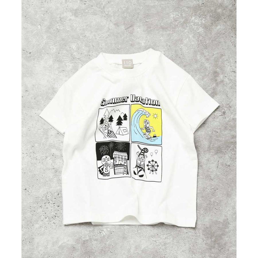 ディラッシュ DILASH 【綿100％】 サマーバケーション 4コマプリント 半袖Tシャツ ( 110 120 130 140 ) 子ども服 キッズ | DILASH | 01