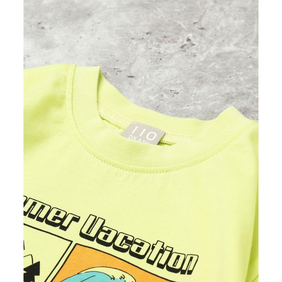 ディラッシュ DILASH 【綿100％】 サマーバケーション 4コマプリント 半袖Tシャツ ( 110 120 130 140 ) 子ども服 キッズ | DILASH | 04