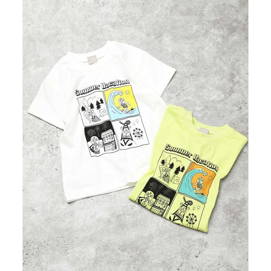 ディラッシュ DILASH 【綿100％】 サマーバケーション 4コマプリント 半袖Tシャツ ( 110 120 130 140 ) 子ども服 キッズ | DILASH | 08
