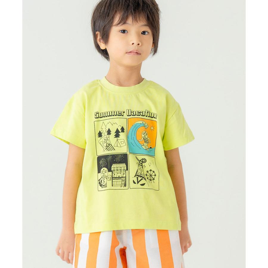 ディラッシュ DILASH 【綿100％】 サマーバケーション 4コマプリント 半袖Tシャツ ( 110 120 130 140 ) 子ども服 キッズ | DILASH | 09