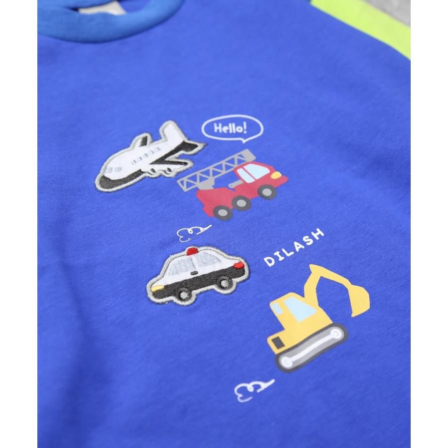 ディラッシュ DILASH 乗り物　アップリケ＆配色 長袖　Tシャツ　( 90 100 110 120 )  幼児　小学生　男の子　男子　ロンT | DILASH | 10