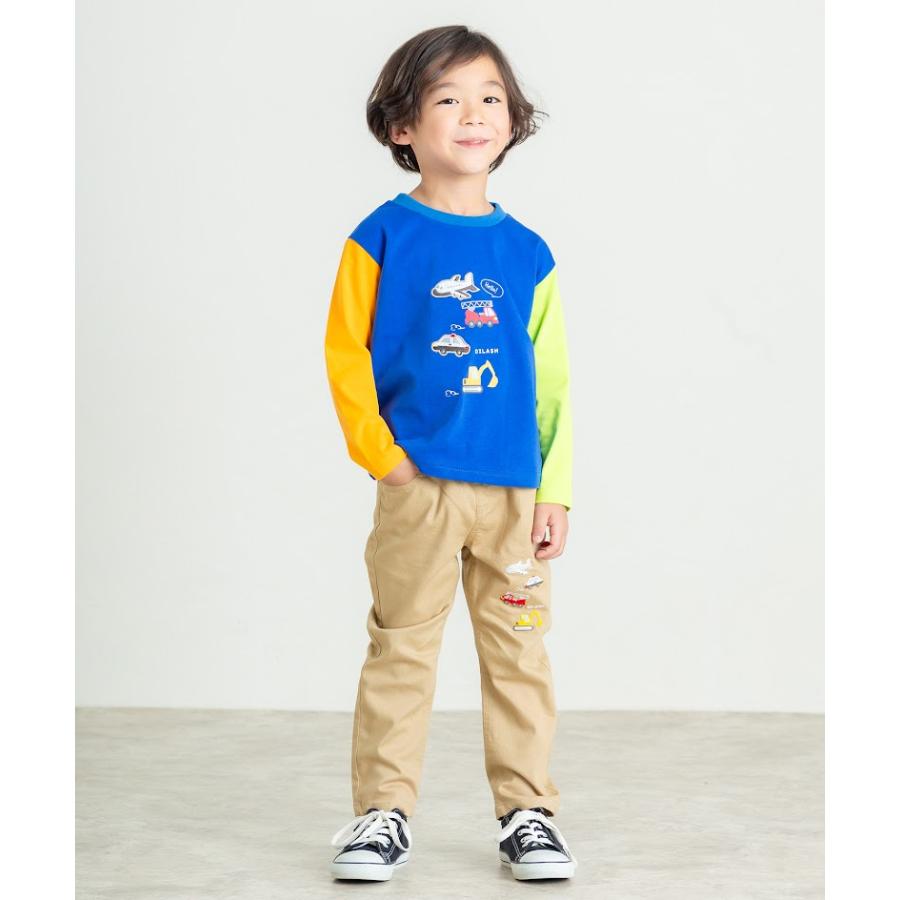 ディラッシュ DILASH 乗り物　アップリケ＆配色 長袖　Tシャツ　( 90 100 110 120 )  幼児　小学生　男の子　男子　ロンT | DILASH | 01
