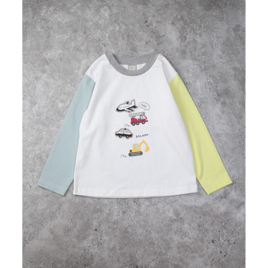 ディラッシュ DILASH 乗り物　アップリケ＆配色 長袖　Tシャツ　( 90 100 110 120 )  幼児　小学生　男の子　男子　ロンT | DILASH | 06