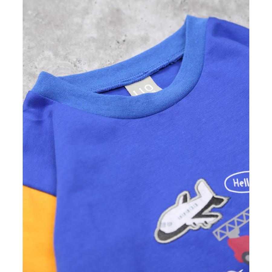 ディラッシュ DILASH 乗り物　アップリケ＆配色 長袖　Tシャツ　( 90 100 110 120 )  幼児　小学生　男の子　男子　ロンT | DILASH | 09