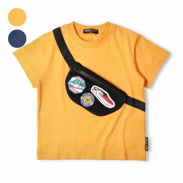 ハングリーハート　Hungry Heart JR新幹線　電車　ワッペン付バッグ　半袖Ｔシャツ(100・110・120)男の子　新幹線　はやぶさ　こまち　ドクターイエロー | hungry heart | 01