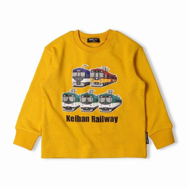 ハングリーハート Hungry Heart 京阪電車 集合 裏毛トレーナー コラボ (  90 100 110 120  ) 子ども服 長袖 秋冬 | hungry heart | 01