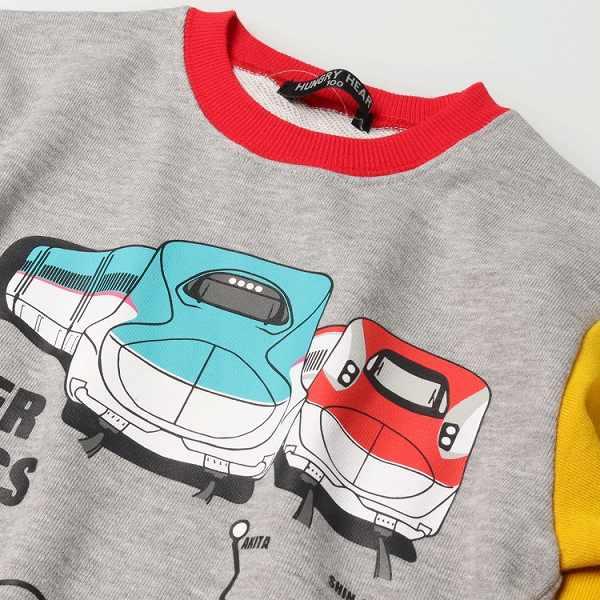 ●30％OFFセール●ハングリーハート Hungry Heart  JR新幹線 電車 配色 裏毛トレーナー コラボ (  90 100 110 120  ) 子ども服 長袖 | hungry heart | 04