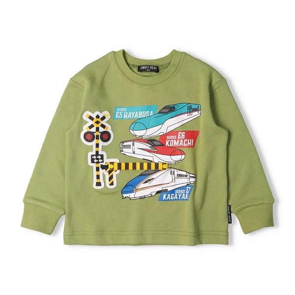 ハングリーハート Hungry Heart  JR新幹線 電車 踏切 仕掛け 裏毛トレーナーコラボ (  90 100 110 120  ) | hungry heart | 01