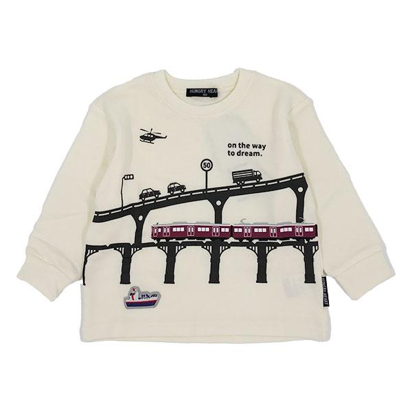 ハングリーハート Hungry Heart  阪急電車 鉄橋 船ワッペン 裏毛トレーナーコラボ (  90 100 110 120  )子ども服 男の子 幼児 幼稚園 保育園 | hungry heart | 01