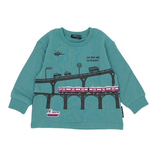 ハングリーハート Hungry Heart  阪急電車 鉄橋 船ワッペン 裏毛トレーナーコラボ (  90 100 110 120  )子ども服 男の子 幼児 幼稚園 保育園 | hungry heart | 04