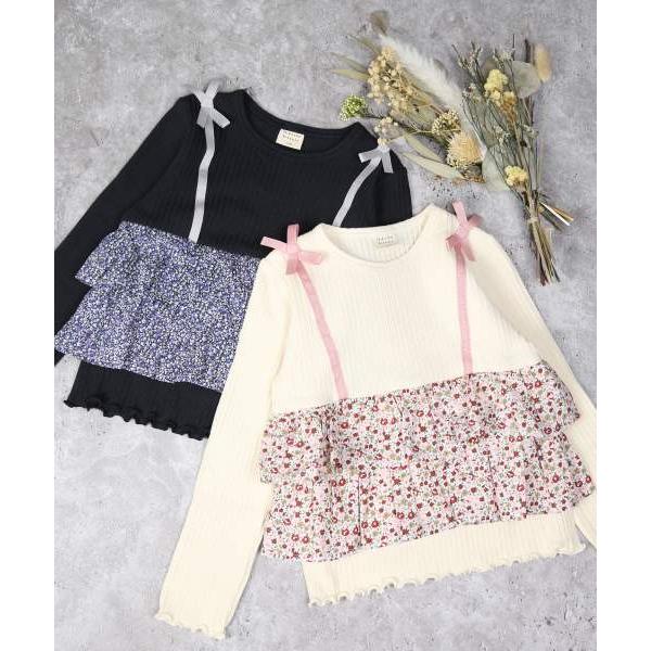 ラポシェビスキュイ La poche biscuit ２段フリル重ね着風 長袖Tシャツ ( 90 100 110 120 130 ) ロンT | la poche biscuit | 11