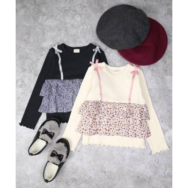 ●70％OFF● ラポシェビスキュイ La poche biscuit ２段フリル重ね着風 長袖Tシャツ ( 90 100 110 120 130 ) ロンT sale アウトレット | la poche biscuit | 12