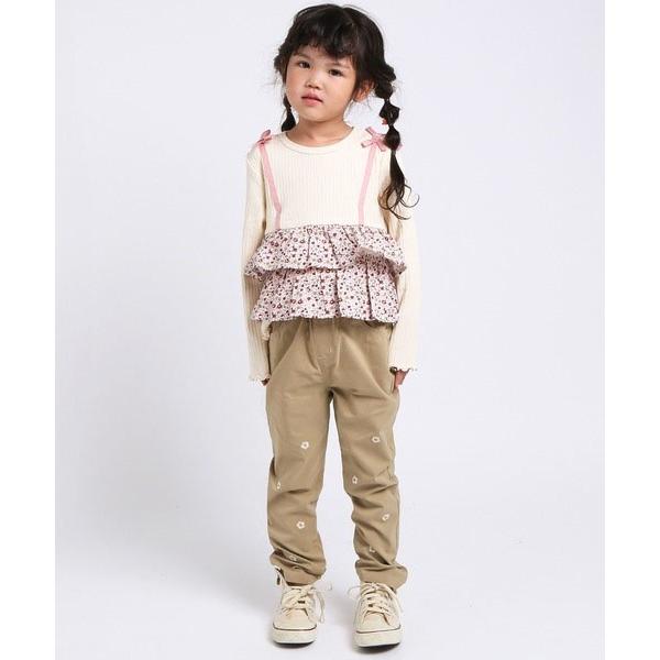 ラポシェビスキュイ La poche biscuit ２段フリル重ね着風 長袖Tシャツ ( 90 100 110 120 130 ) ロンT | la poche biscuit | 01