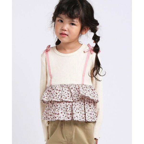 ラポシェビスキュイ La poche biscuit ２段フリル重ね着風 長袖Tシャツ ( 90 100 110 120 130 ) ロンT | la poche biscuit | 04