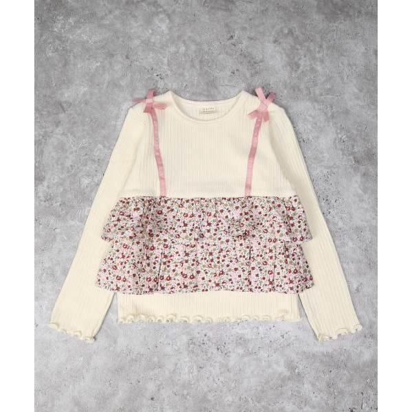 ●70％OFF● ラポシェビスキュイ La poche biscuit ２段フリル重ね着風 長袖Tシャツ ( 90 100 110 120 130 ) ロンT sale アウトレット | la poche biscuit | 08