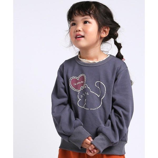 ラポシェビスキュイ La poche biscuit ハート ねこ トレーナー ( 90 100 110 120 130 ) 子ども服 幼児 | la poche biscuit | 03