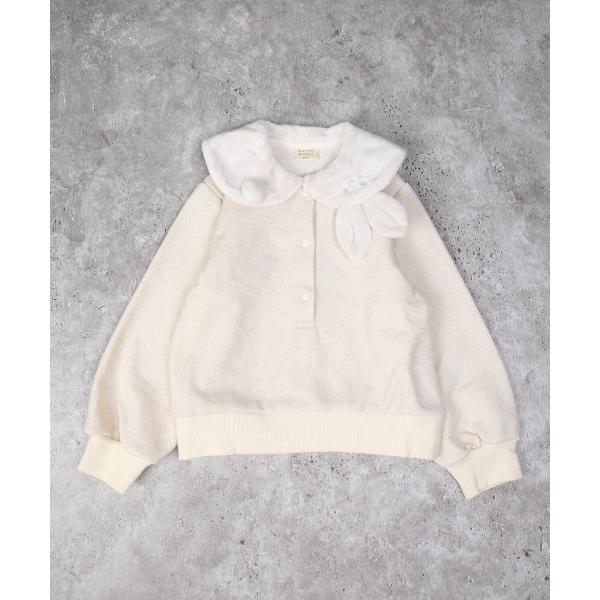 ラポシェビスキュイ La poche biscuit うさぎ襟 前ボタンラメ トレーナー ( 90 100 110 120 130 ) | la poche biscuit | 02