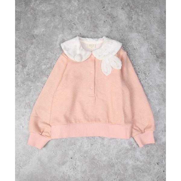 ラポシェビスキュイ La poche biscuit うさぎ襟 前ボタンラメ トレーナー ( 90 100 110 120 130 ) | la poche biscuit | 03