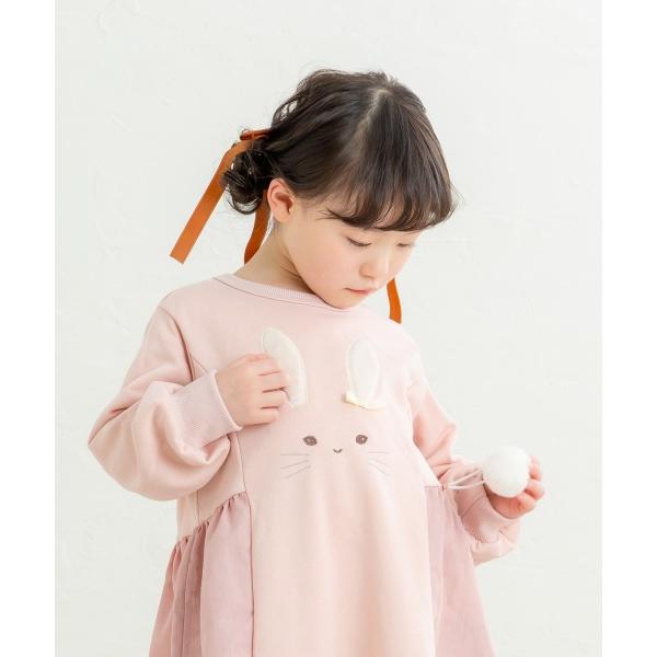 ●50％OFF● ラポシェビスキュイ La poche biscuit うさぎ ワンピース 長袖 （ヘアゴムつき）( 90 100 110 120 130 ) sale アウトレット | la poche biscuit | 10