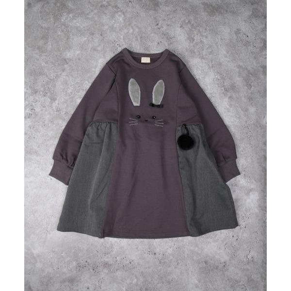 ●50％OFF● ラポシェビスキュイ La poche biscuit うさぎ ワンピース 長袖 （ヘアゴムつき）( 90 100 110 120 130 ) sale アウトレット | la poche biscuit | 13