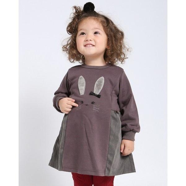 ラポシェビスキュイ La poche biscuit うさぎ ワンピース 長袖 （ヘアゴムつき）( 90 100 110 120 130 ) | la poche biscuit | 04