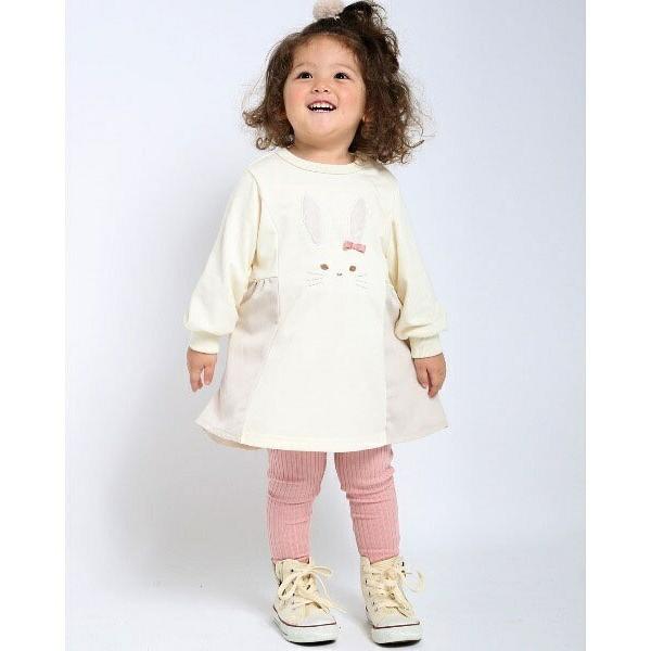 ●50％OFF● ラポシェビスキュイ La poche biscuit うさぎ ワンピース 長袖 （ヘアゴムつき）( 90 100 110 120 130 ) sale アウトレット | la poche biscuit | 05
