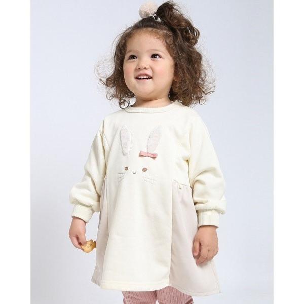 ●50％OFF● ラポシェビスキュイ La poche biscuit うさぎ ワンピース 長袖 （ヘアゴムつき）( 90 100 110 120 130 ) sale アウトレット | la poche biscuit | 08