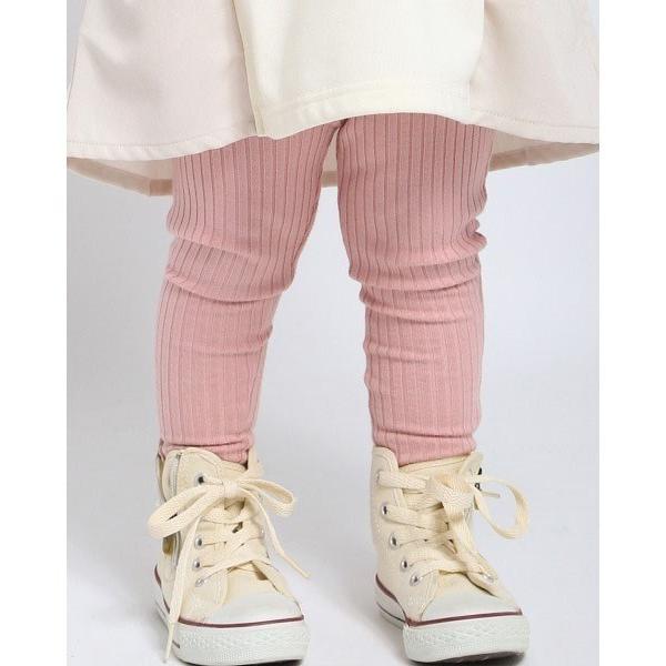 ラポシェビスキュイ La poche biscuit 裾フリル リブ レギンス ( 90 100 110 120 130 ) スパッツ | la poche biscuit | 01