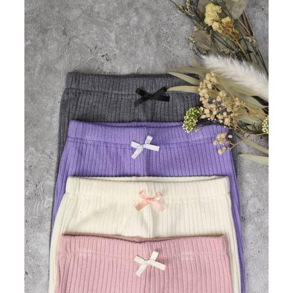 ラポシェビスキュイ La poche biscuit 裾フリル リブ レギンス ( 90 100 110 120 130 ) スパッツ | la poche biscuit | 08