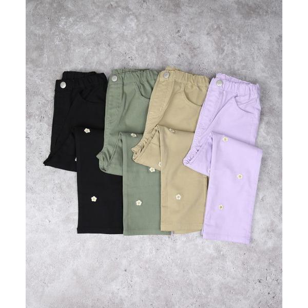 ●50％OFF● ラポシェビスキュイ La poche biscuit 小花刺繍 ストレッチスリム パンツ 長ズボン ( 90 100 110 120 130 ) sale アウトレット | la poche biscuit | 12