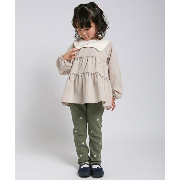 ●50％OFF● ラポシェビスキュイ La poche biscuit 小花刺繍 ストレッチスリム パンツ 長ズボン ( 90 100 110 120 130 ) sale アウトレット | la poche biscuit | 04