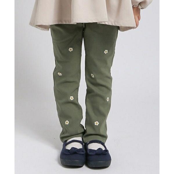 ●50％OFF● ラポシェビスキュイ La poche biscuit 小花刺繍 ストレッチスリム パンツ 長ズボン ( 90 100 110 120 130 ) sale アウトレット | la poche biscuit | 05