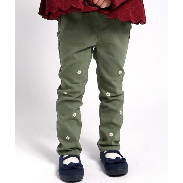 ●50％OFF● ラポシェビスキュイ La poche biscuit 小花刺繍 ストレッチスリム パンツ 長ズボン ( 90 100 110 120 130 ) sale アウトレット | la poche biscuit | 06