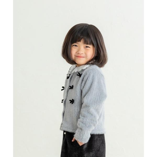 ラポシェビスキュイ La poche biscuit リボンつきシャギー カーディガン ( 90 100 110 120 130 ) | la poche biscuit | 02