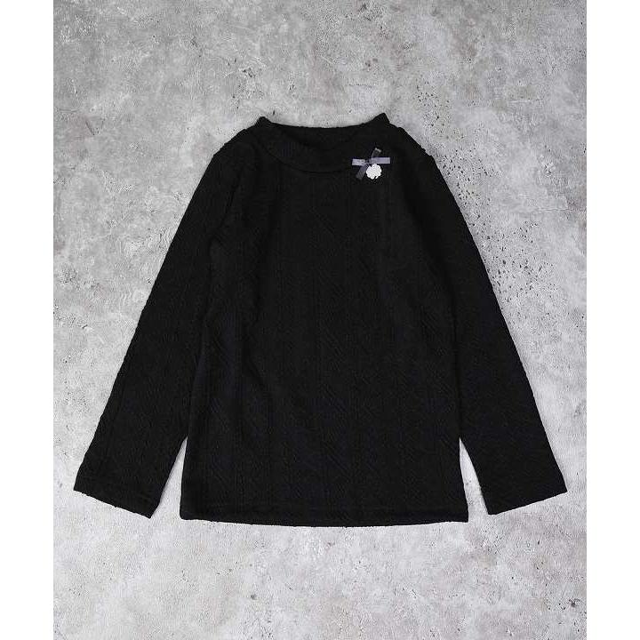 ●50％OFFセール●ラポシェビスキュイ La poche biscuit ケーブル編みハイネック 長袖Tシャツ ( 90 100 110 120 130 140 ) アウトレット | la poche biscuit | 01
